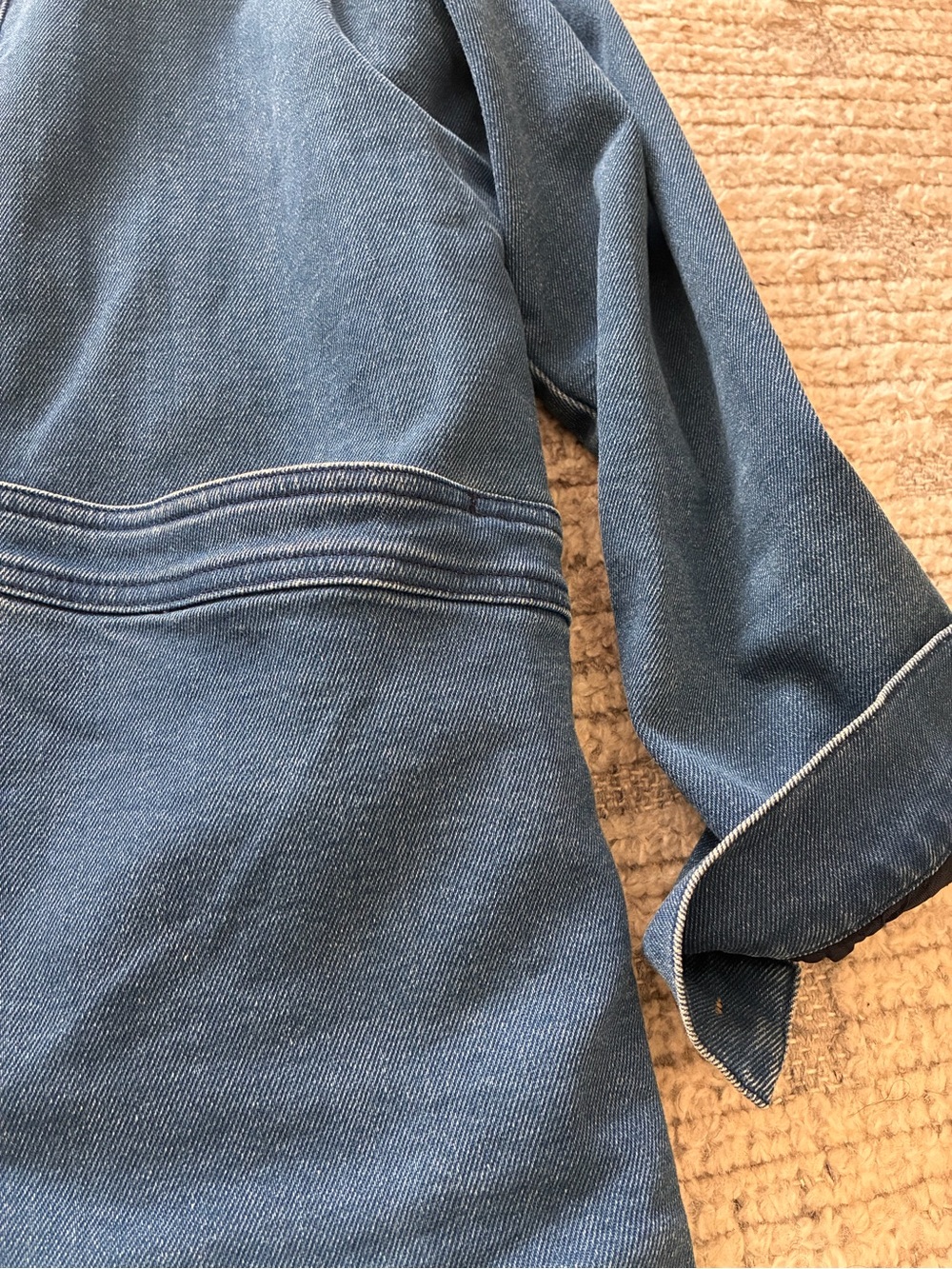 RARE Sezane Will Denim Jacket Indigo faux sheepskin/sherpa lining, size small - Picture 5 of 9